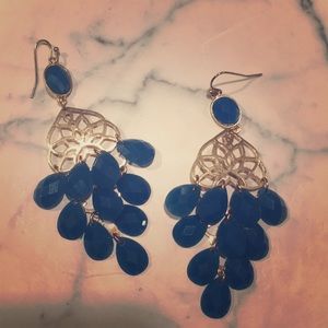 Gold and bright blue statement earrings!